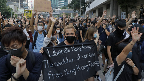 Aktivisté v Hongkongu.