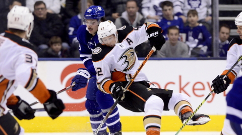 Utkání hokejové NHL mezi Anaheimem a Torontem.