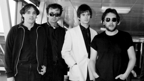 Zleva Dave Greenfield, Hugh Cornwell, Jean-Jacques Burnel and Jet Black ze skupiny The Stranglers.