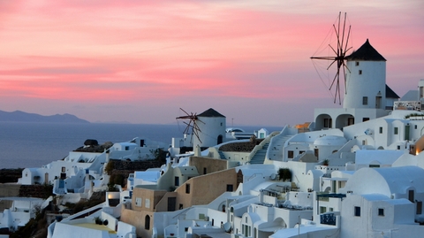 Řecký ostrov Santorini.