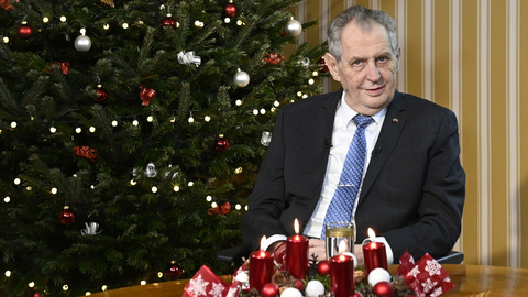 Prezident České republiky Miloš Zeman během vánočního poselství.